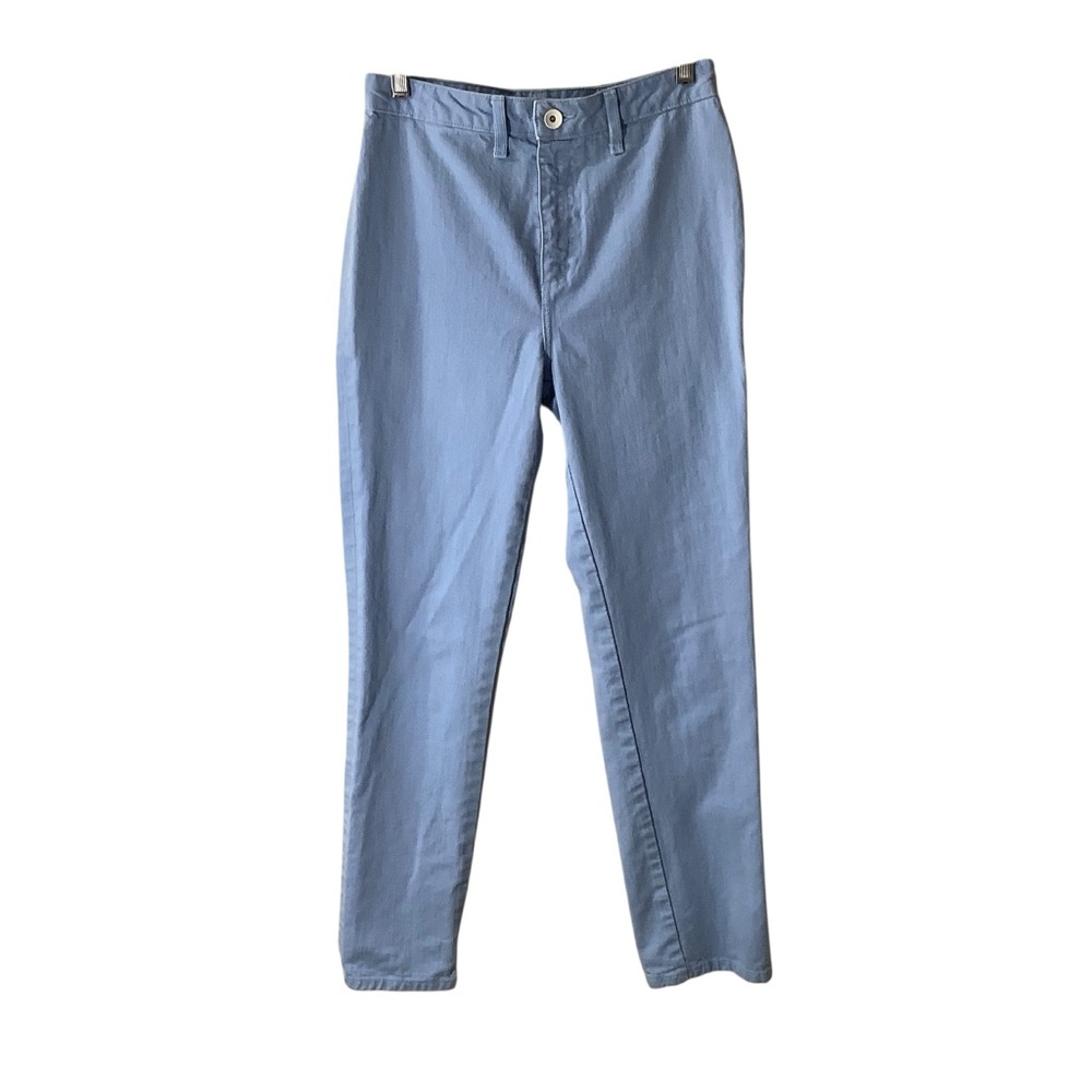 STAUD Light Blue Cotton Denim Pants High Rise Slim